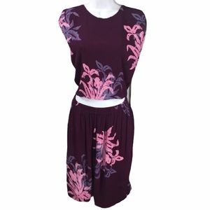 OK MIKE One Size 2 Pc Set Vintage Crop Top Shorts